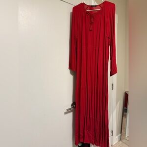 Long Sleeve Red Maxi Dress